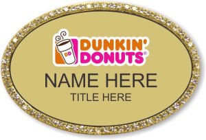(image for) Dunkin\' Donuts Oval Gold Bling Badge