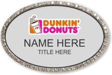 (image for) Dunkin' Donuts Oval Silver Bling Badge