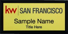 (image for) Keller Williams San Francisco Black Executive Badge Gold Insert