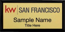 (image for) Keller Williams San Francisco Black Executive Badge Gold Insert