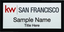 (image for) Keller Williams San Francisco Black Executive Badge Silver Insert