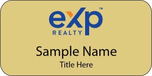 (image for) exp Realty 3\"W x 1.50\"H Standard Gold badge