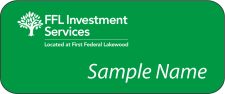 (image for) FFL Investment Services Standard Green Name Badge
