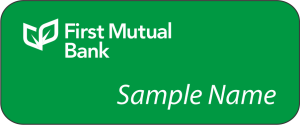 (image for) First Mutual Bank Standard Green Name Badge