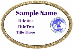 (image for) Founder Region Soroptimist Oval Bling Gold Other Badge