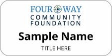 (image for) Four Way Community Foundation White Name Badge