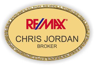 (image for) Remax Style C Gold Oval Bling Badge