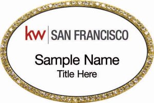 (image for) Keller Williams San Francisco Gold Oval Beyond Bling Badge White Insert