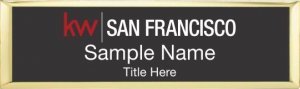 (image for) Keller Williams San Francisco Small Gold Executive Badge Black Insert