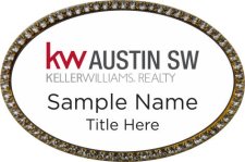 (image for) Keller Williams Austin SW Prestige Gold Anodized White Badge