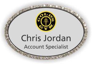 (image for) Gold\'s Gym Silver Oval Bling Badge