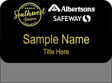 (image for) Albertsons Safeway "The Gold Standard" Black Pocket Name Badge