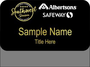 (image for) Albertsons Safeway \"The Gold Standard\" Black Pocket Name Badge