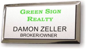 (image for) #CA1 Green Sign Realty Silver Executive Badge