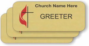 (image for) The United Methodist Church Gold Badge Greeter Bundle (10 Badges)