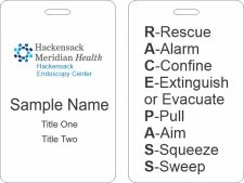 (image for) Hackensack Endoscopy Center ID Vertical Double Sided badge
