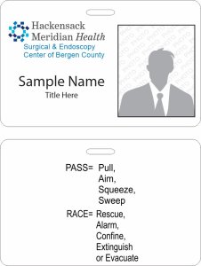 (image for) Hackensack Endoscopy Center PhotoID Horizontal Double-Sided badge