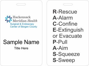 (image for) Hackensack Endoscopy Center ID Vertical Double Sided badge