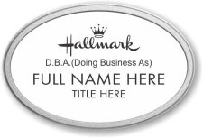 (image for) Hallmark Oval White Pebbled Frame Prestige Badge