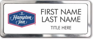 (image for) Hampton Inn Logo A White Prestige Badge with Polished Frame - Stacked Name