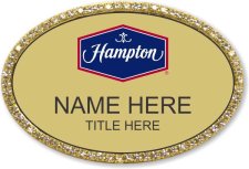 (image for) Hampton Logo C Gold Oval Bling Badge