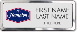 (image for) Hampton Logo C Silver Prestige Badge with Polished Frame - Stacked Name