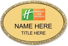 (image for) Holiday Inn Club Vacations Oval Gold Bling Badge