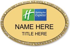 (image for) Holiday Inn Express Oval Gold Bling Badge