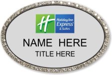 (image for) Holiday Inn Express & Suites Oval Silver Bling Badge