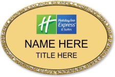 (image for) Holiday Inn Express & Suites Oval Gold Bling Badge