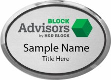 (image for) H&R Block Advisors - Oval Executive Silver Name Badge