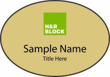 (image for) H&R Block - Color Logo Oval Gold Badge
