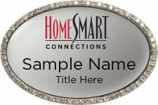 (image for) HomeSmart Connections Oval Bling Gold Badge with White Insert