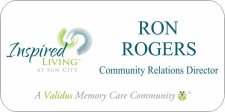 (image for) Inspired Living 4" x 2" White Badge (Sun City)