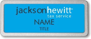 (image for) Jackson Hewitt Tax Service Blue Pebbled Frame Prestige Badge