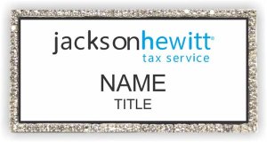 (image for) Jackson Hewitt Tax Service White/Silver Bling Badge