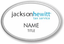 (image for) Jackson Hewitt Tax Service White Pebbled Frame Oval Prestige Badge