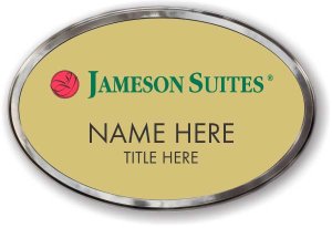 (image for) Jameson Suites Oval Gold Prestige Badge, Polished Silver Frame