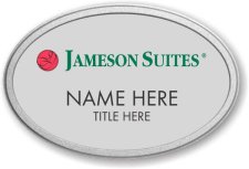 (image for) Jameson Suites Oval Silver Prestige Badge with Pebbled Silver Frame