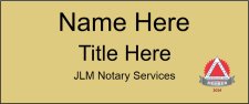 (image for) JLM NOTARY SERVICES Standard Gold Square Corner Badge