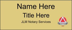 (image for) JLM NOTARY SERVICES Standard Gold Square Corner Badge
