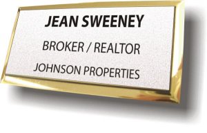 (image for) Johnson Properties Executive Silver w/Gold Frame Badge