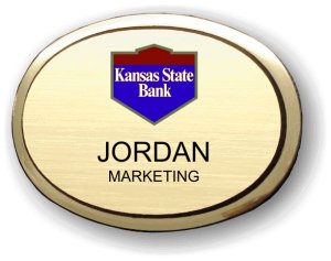 (image for) Kansas State Bank Executive Oval Gold Badge
