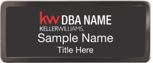 (image for) Keller Williams Realty Logo 2 Black Chrome With Black Insert Badge