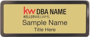 (image for) Keller Williams Realty Logo 2 Black Chrome With Gold Insert Badge