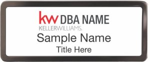 (image for) Keller Williams Realty Logo 2 Black Chrome With White Insert Badge