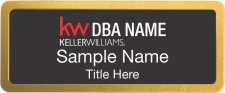 (image for) Keller Williams Realty Logo 2 Prestige Gold Anodized With Black Insert Badge