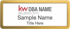 (image for) Keller Williams Realty Logo 2 Prestige Gold Anodized With White Insert Badge