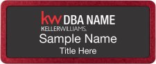 (image for) Keller Williams Realty Logo 2 Prestige Red Anodized With Black Insert Badge
