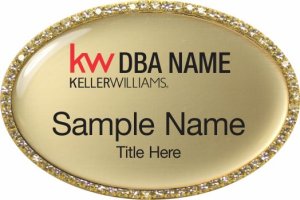 (image for) Keller Williams Realty Logo 2 Gold Oval Beyond Bling Gold Badge